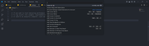 Command menu in vs code